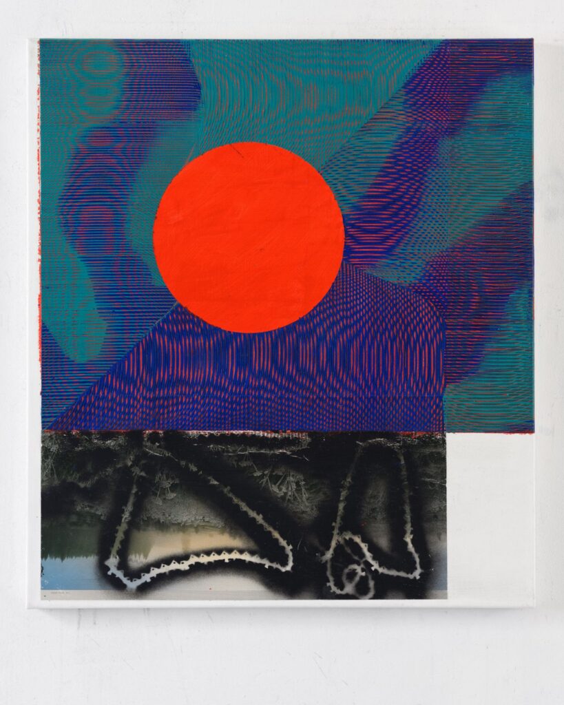 Seasons in Flux _Sound Territory series, 2024 casein tempera, oil, collage on canvas, 90x80 cm