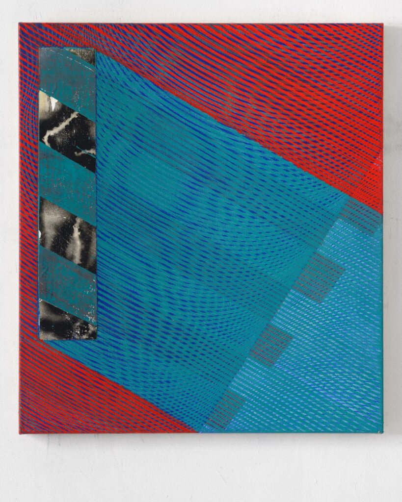 Seasons in Flux _Sound Territory series, 2024 casein tempera, oil, collage on canvas, 90x80 cm