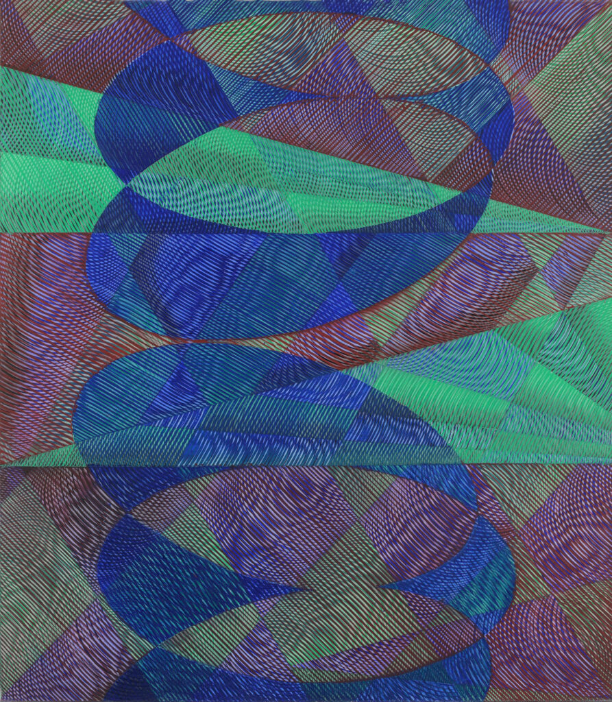 Decomposition of the Outer Ring II. 2022 acrylic oil on linnen 160 x 140 cm crop